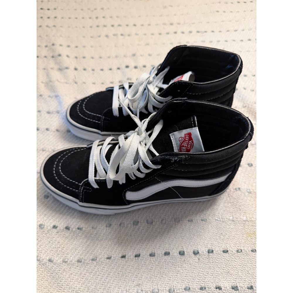 Vans Sk8-Hi High Top Sneakers Black White Skate Shoes Mens 6.5 Womens 8.0